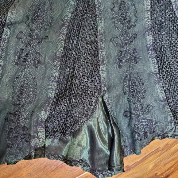 Braja Embroidered Maxi Flowy Scalloped Skirt Size M/L/XL One Size Fits Most - Picture 5 of 11